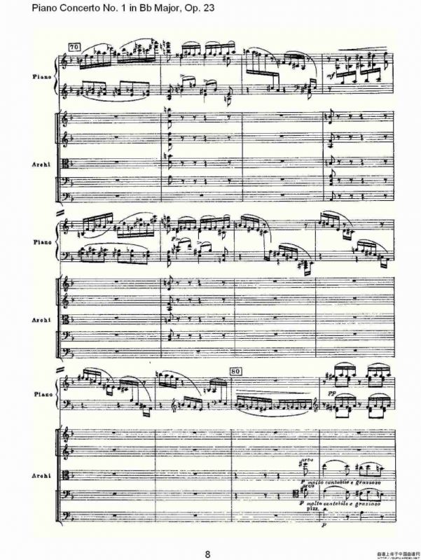 Bb大调第一钢琴协奏曲,Op.23第二乐章