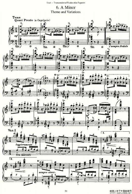 李斯特六首帕格尼尼练习曲之（六）