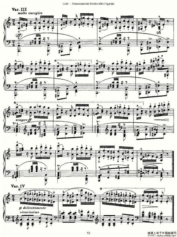 李斯特六首帕格尼尼练习曲之（六）