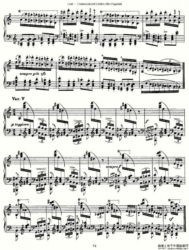 李斯特六首帕格尼尼练习曲之（六）