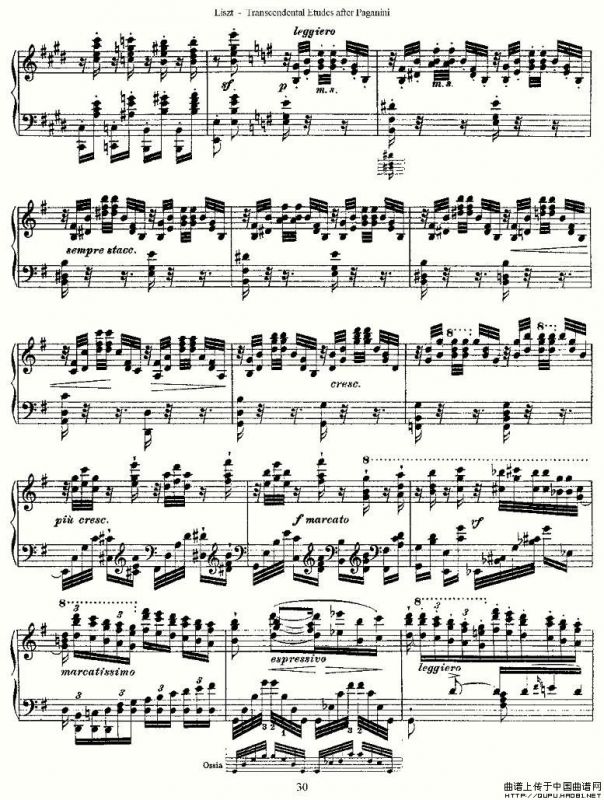 李斯特六首帕格尼尼练习曲之（四）