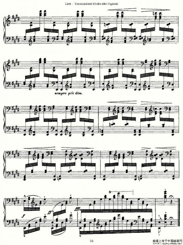 李斯特六首帕格尼尼练习曲之（四）