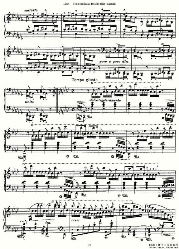 李斯特六首帕格尼尼练习曲之（三）