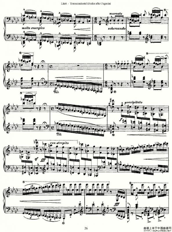 李斯特六首帕格尼尼练习曲之（三）