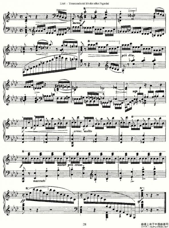 李斯特六首帕格尼尼练习曲之（三）