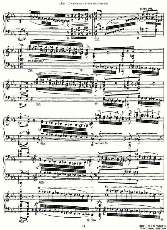 李斯特六首帕格尼尼练习曲之（二）