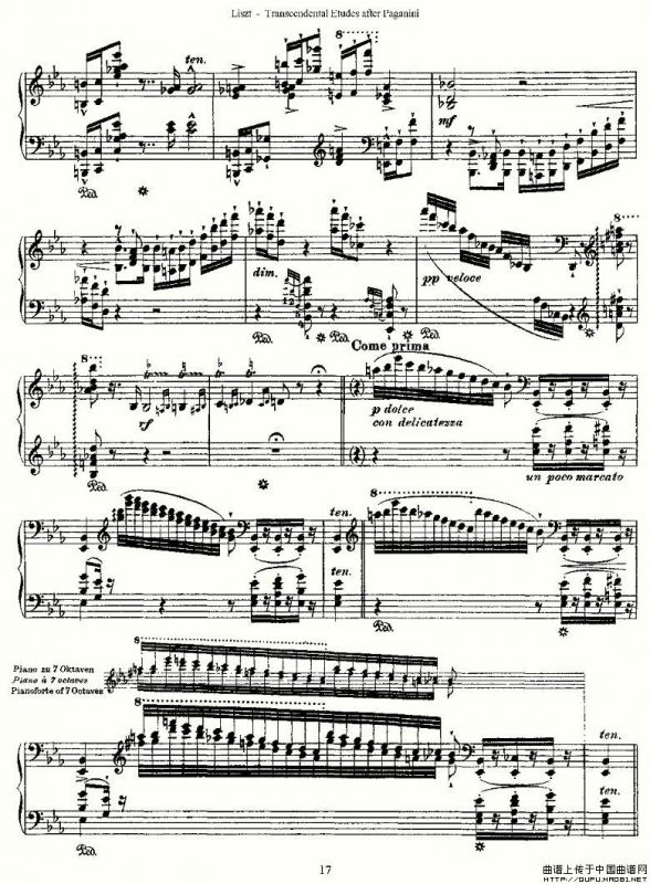 李斯特六首帕格尼尼练习曲之（二）