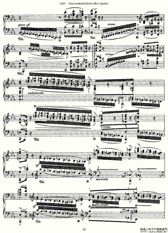 李斯特六首帕格尼尼练习曲之（二）