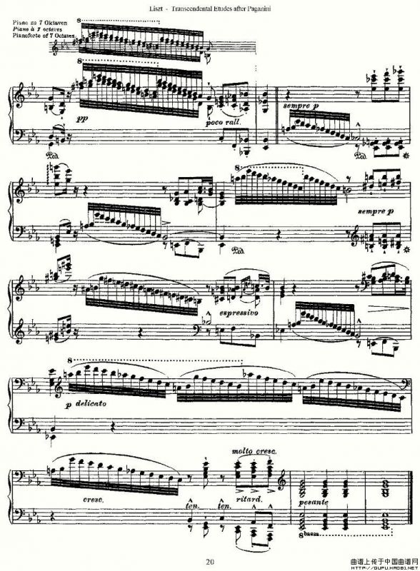 李斯特六首帕格尼尼练习曲之（二）