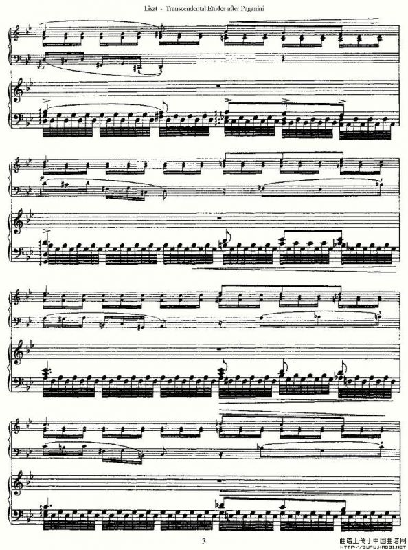 李斯特六首帕格尼尼练习曲之（一）