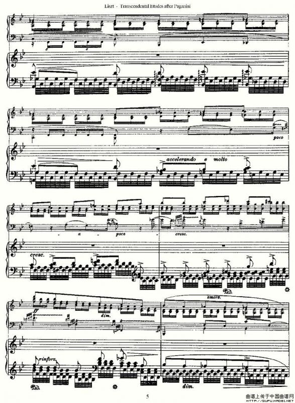 李斯特六首帕格尼尼练习曲之（一）