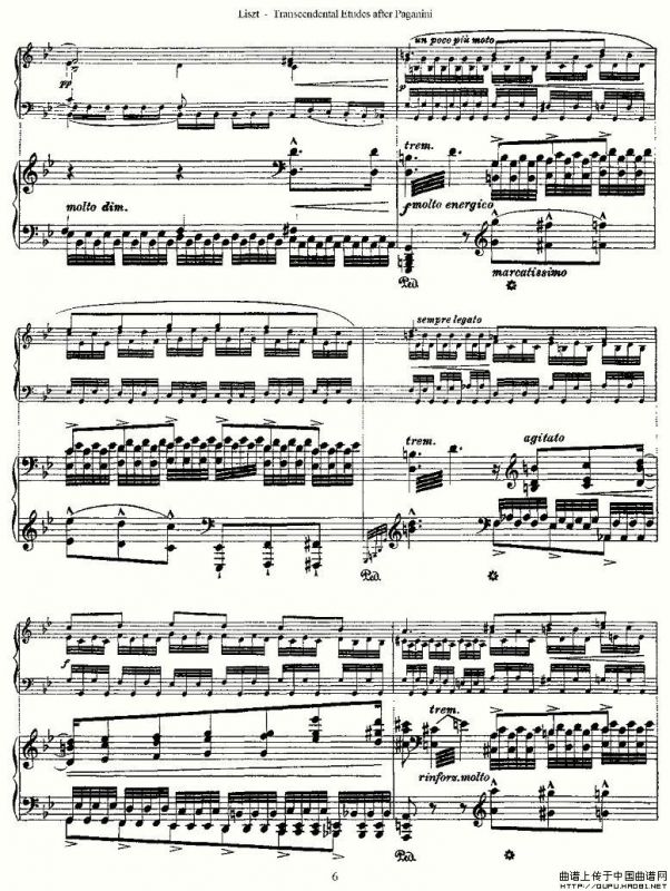 李斯特六首帕格尼尼练习曲之（一）