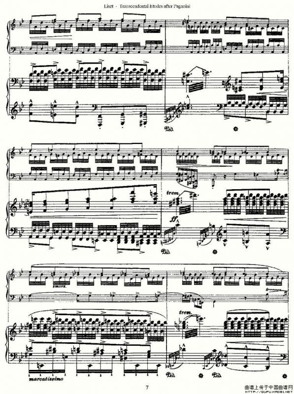 李斯特六首帕格尼尼练习曲之（一）