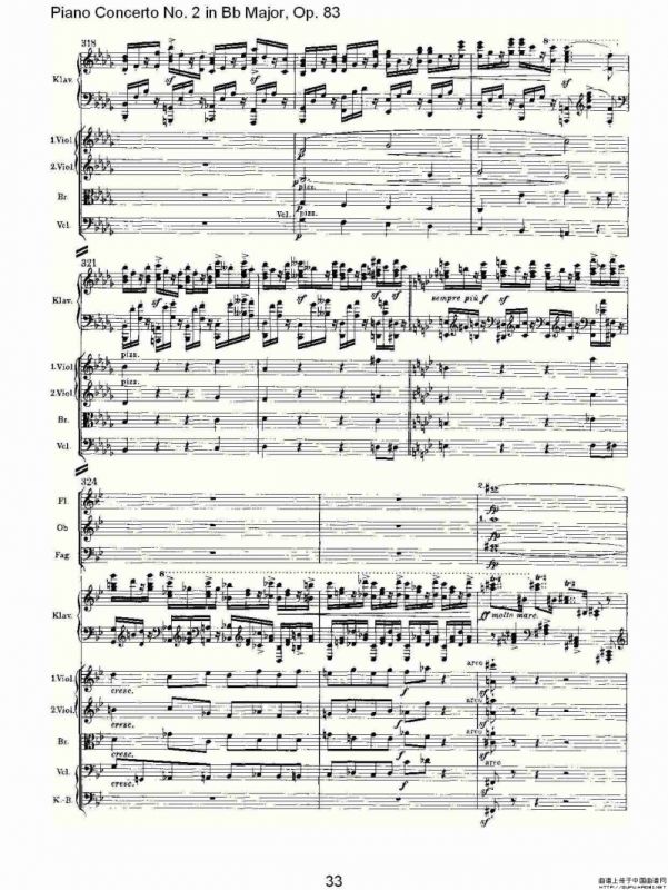 Bb大调钢琴第二协奏曲, Op.83第一乐章（二）