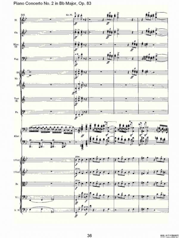 Bb大调钢琴第二协奏曲, Op.83第一乐章（二）