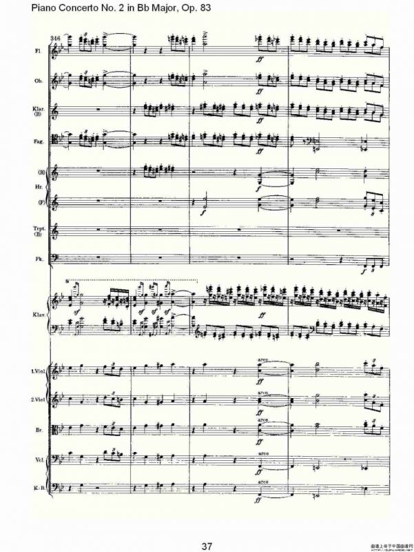 Bb大调钢琴第二协奏曲, Op.83第一乐章（二）