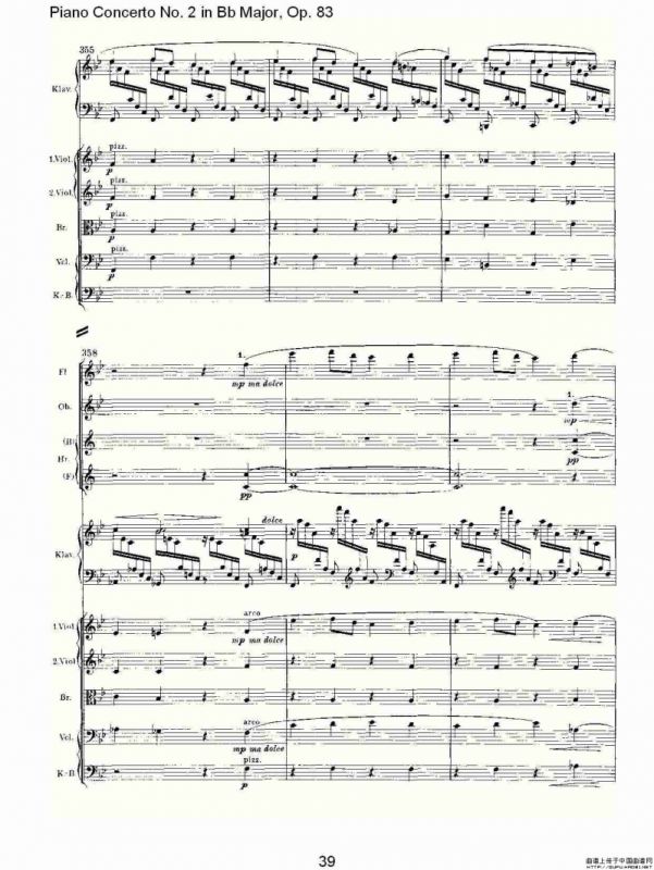 Bb大调钢琴第二协奏曲, Op.83第一乐章（二）