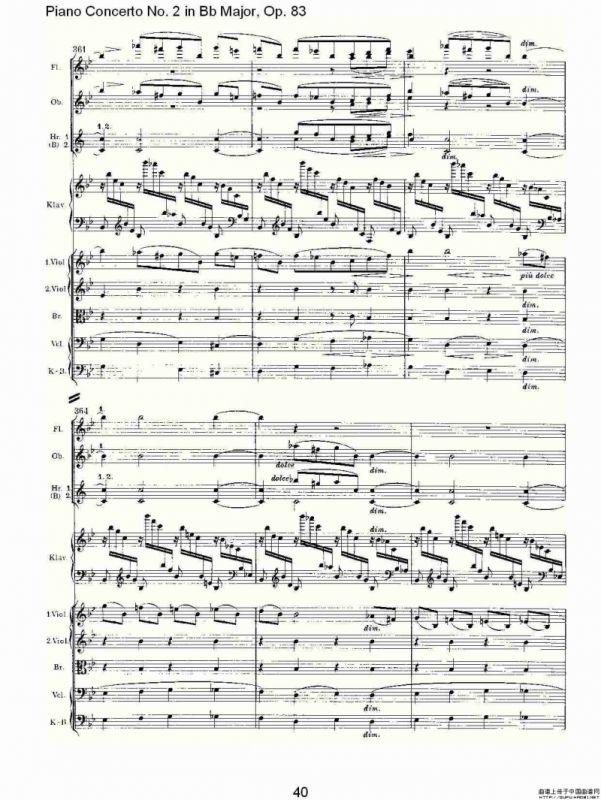 Bb大调钢琴第二协奏曲, Op.83第一乐章（二）