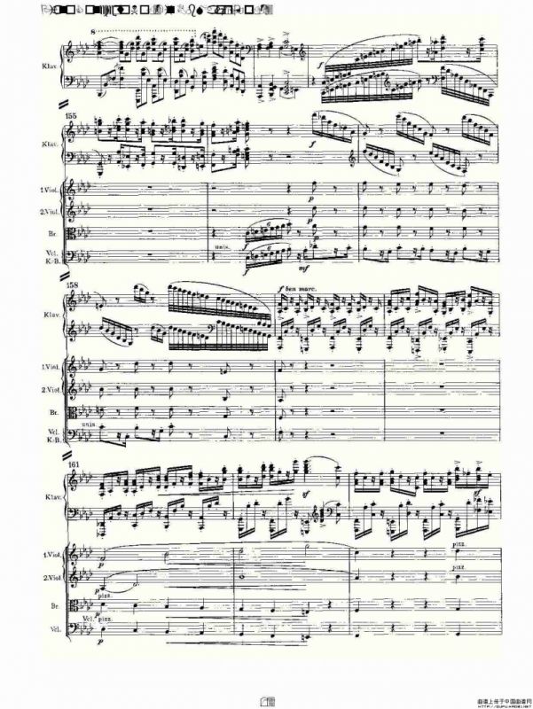 Bb大调钢琴第二协奏曲, Op.83第一乐章（一）