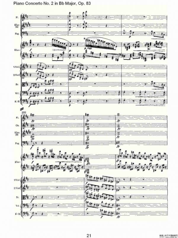 Bb大调钢琴第二协奏曲, Op.83第一乐章（一）