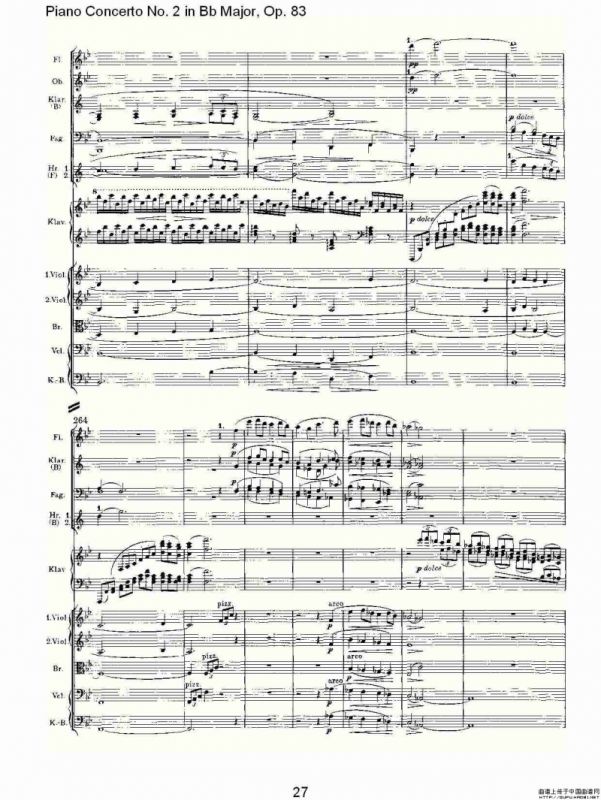 Bb大调钢琴第二协奏曲, Op.83第一乐章（一）