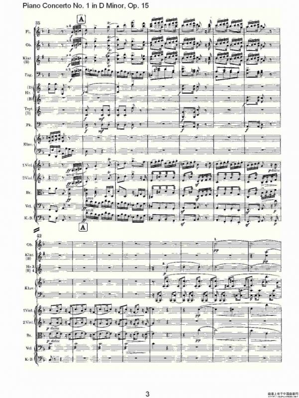 D小调钢琴第一协奏曲, Op.15第三乐章（一）