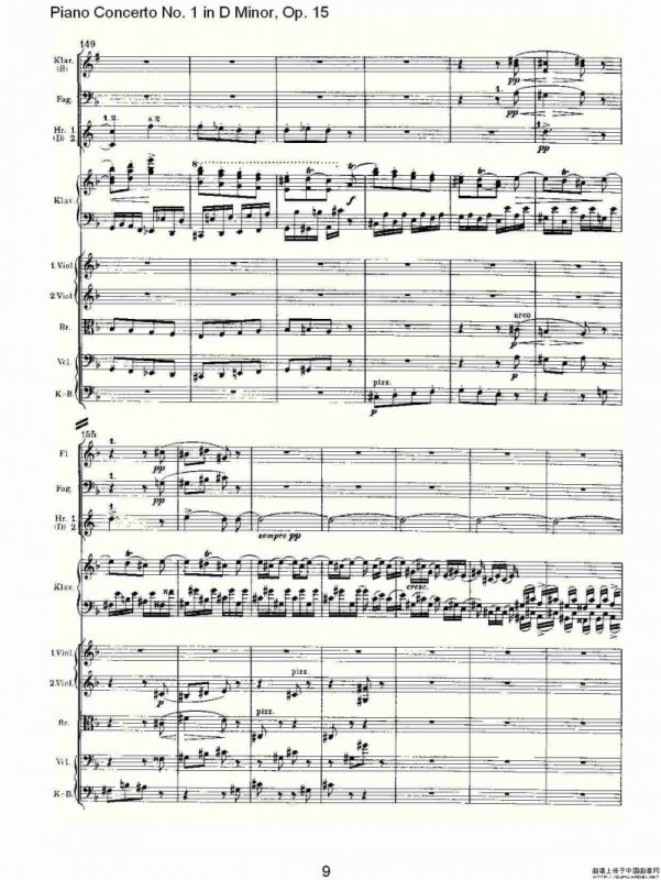 D小调钢琴第一协奏曲, Op.15第三乐章（一）