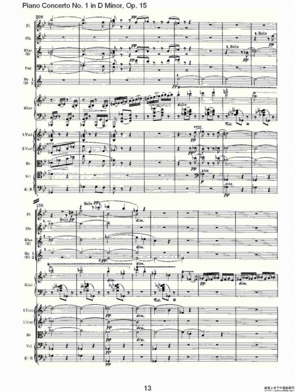 D小调钢琴第一协奏曲, Op.15第三乐章（一）