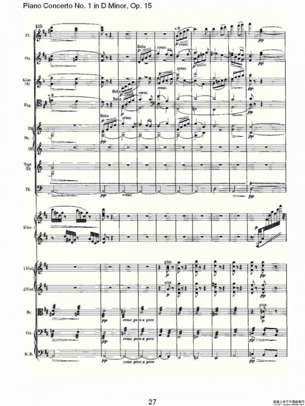 D小调钢琴第一协奏曲, Op.15第三乐章（一）