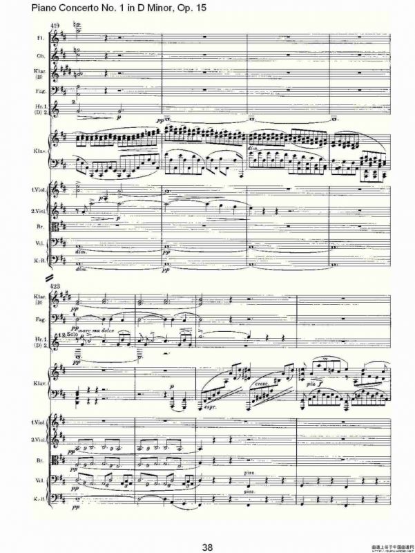 D小调钢琴第一协奏曲, Op.15第一乐章（二）