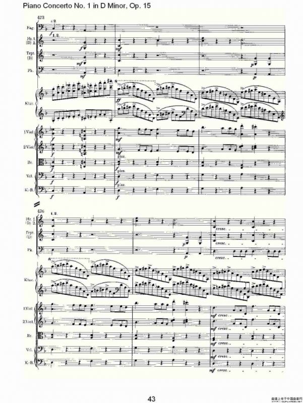 D小调钢琴第一协奏曲, Op.15第一乐章（二）