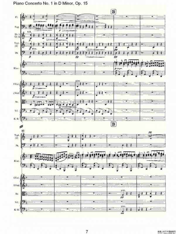 D小调钢琴第一协奏曲, Op.15第一乐章（一）