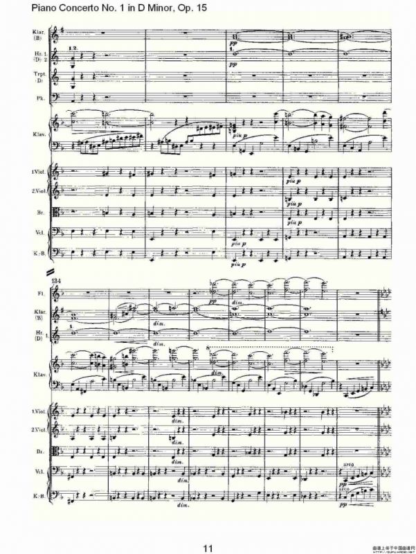 D小调钢琴第一协奏曲, Op.15第一乐章（一）