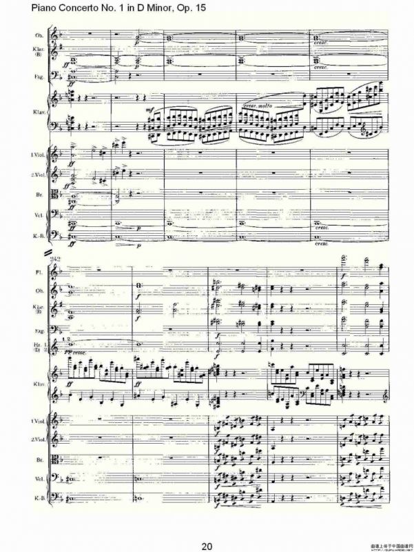 D小调钢琴第一协奏曲, Op.15第一乐章（一）