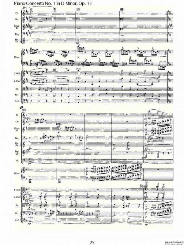 D小调钢琴第一协奏曲, Op.15第一乐章（一）