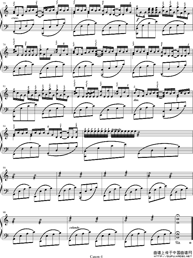 卡农 — George Winston版（附指法）