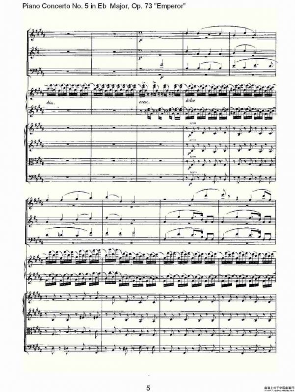 Eb大调钢琴第五协奏曲 Op.73“皇帝” 第二乐章
