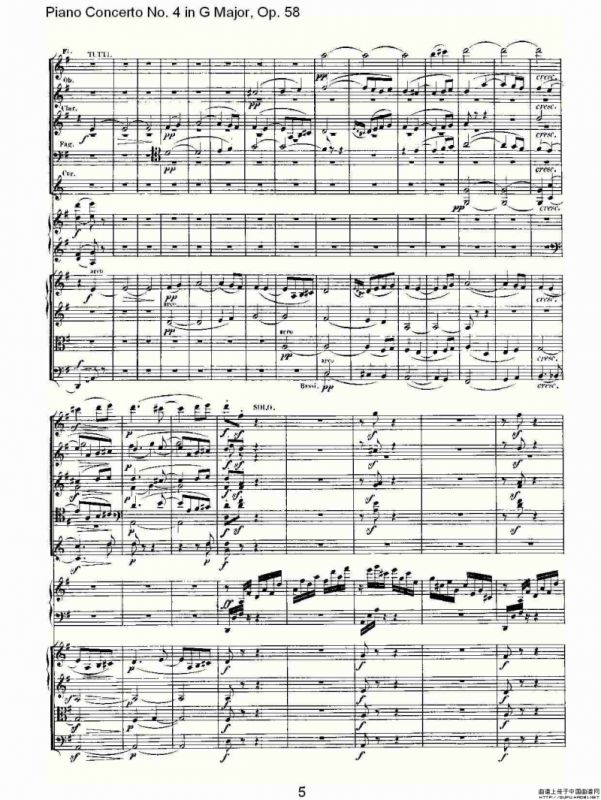 Ｇ大调钢琴第四协奏曲 Op.58 第三乐章（总谱）