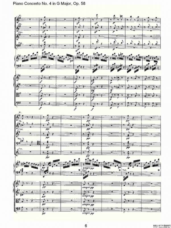 Ｇ大调钢琴第四协奏曲 Op.58 第三乐章（总谱）
