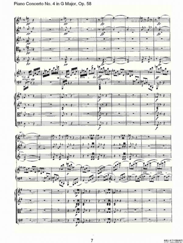 Ｇ大调钢琴第四协奏曲 Op.58 第三乐章（总谱）