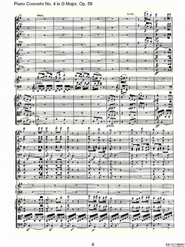 Ｇ大调钢琴第四协奏曲 Op.58 第三乐章（总谱）