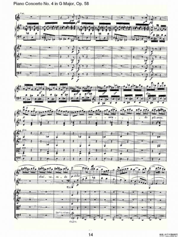 Ｇ大调钢琴第四协奏曲 Op.58 第三乐章（总谱）
