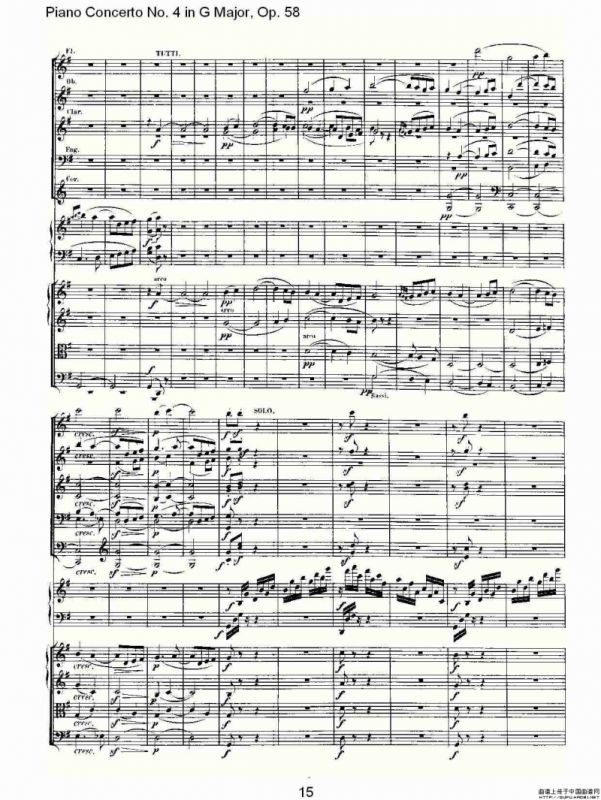 Ｇ大调钢琴第四协奏曲 Op.58 第三乐章（总谱）