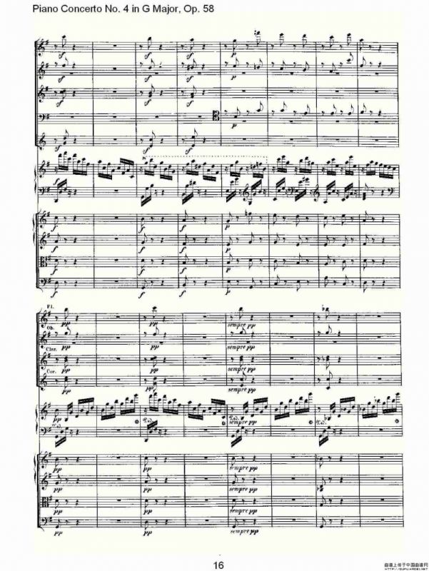 Ｇ大调钢琴第四协奏曲 Op.58 第三乐章（总谱）
