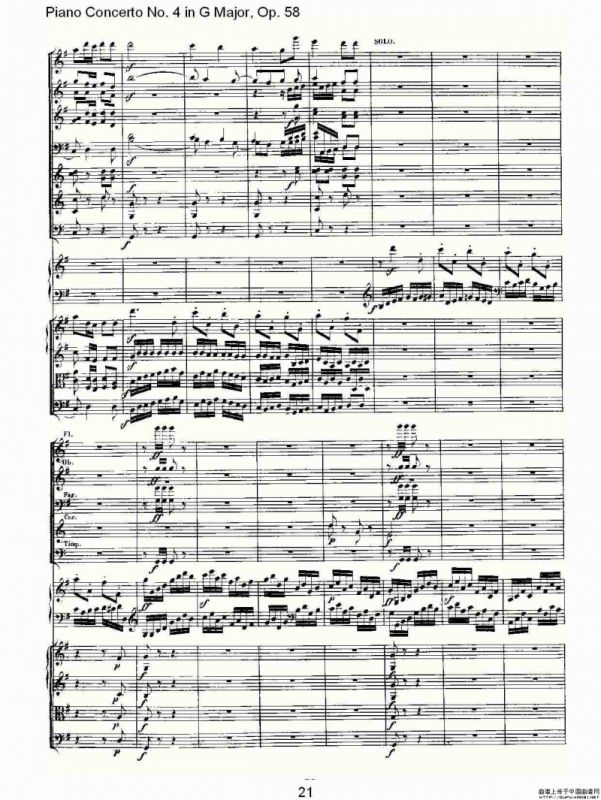 Ｇ大调钢琴第四协奏曲 Op.58 第三乐章（总谱）