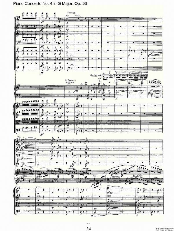 Ｇ大调钢琴第四协奏曲 Op.58 第三乐章（总谱）