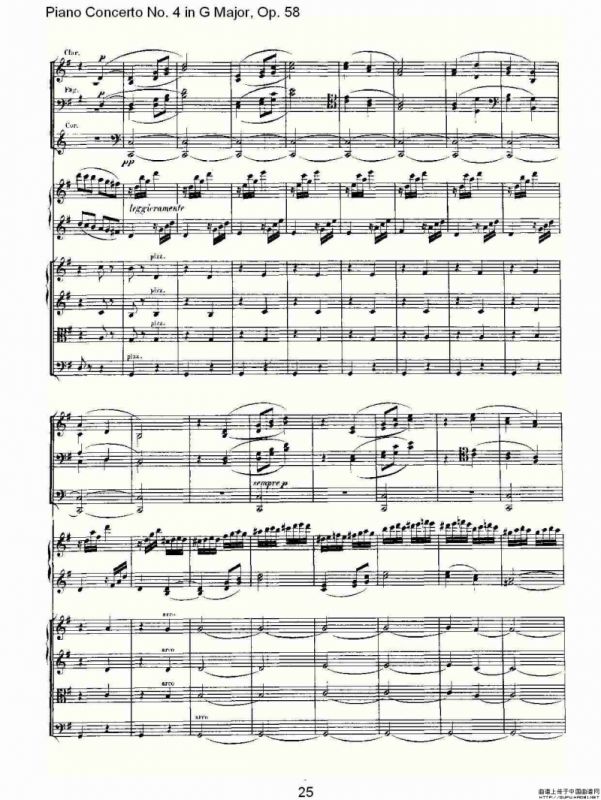 Ｇ大调钢琴第四协奏曲 Op.58 第三乐章（总谱）