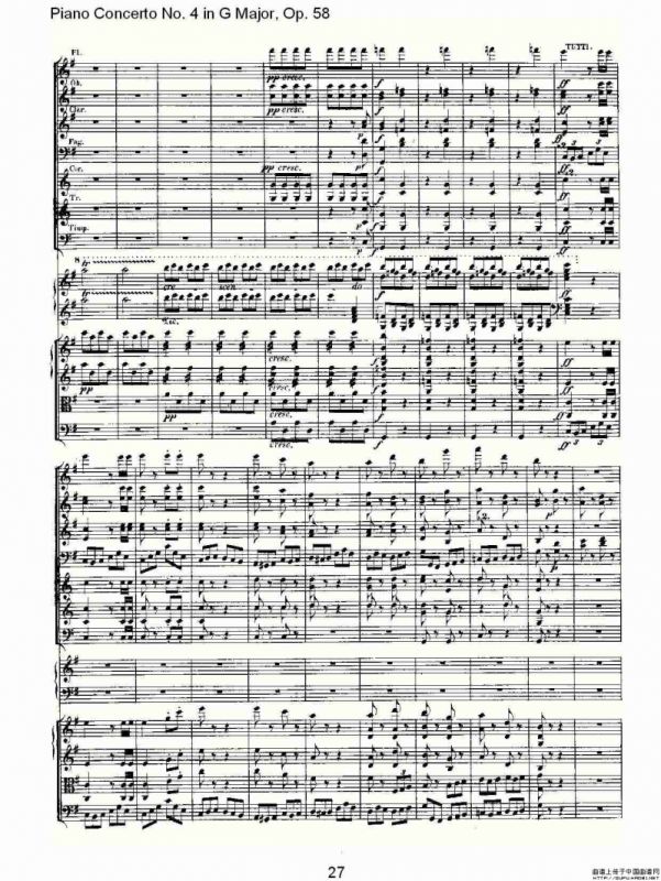 Ｇ大调钢琴第四协奏曲 Op.58 第三乐章（总谱）