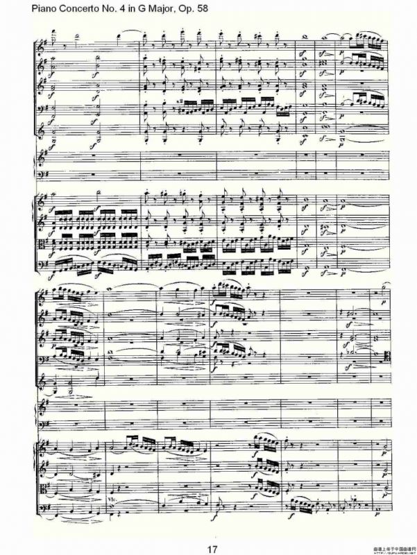 Ｇ大调钢琴第四协奏曲 Op.58 第一乐章（总谱）