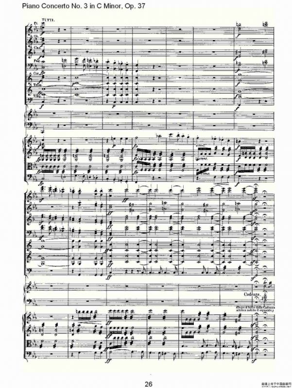 C小调钢琴第三协奏曲 Op.37 第一乐章